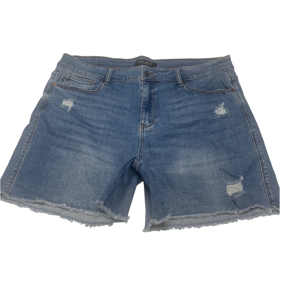 Judy Blue High Rise Distressed 5" Denim Shorts Women's 3XL